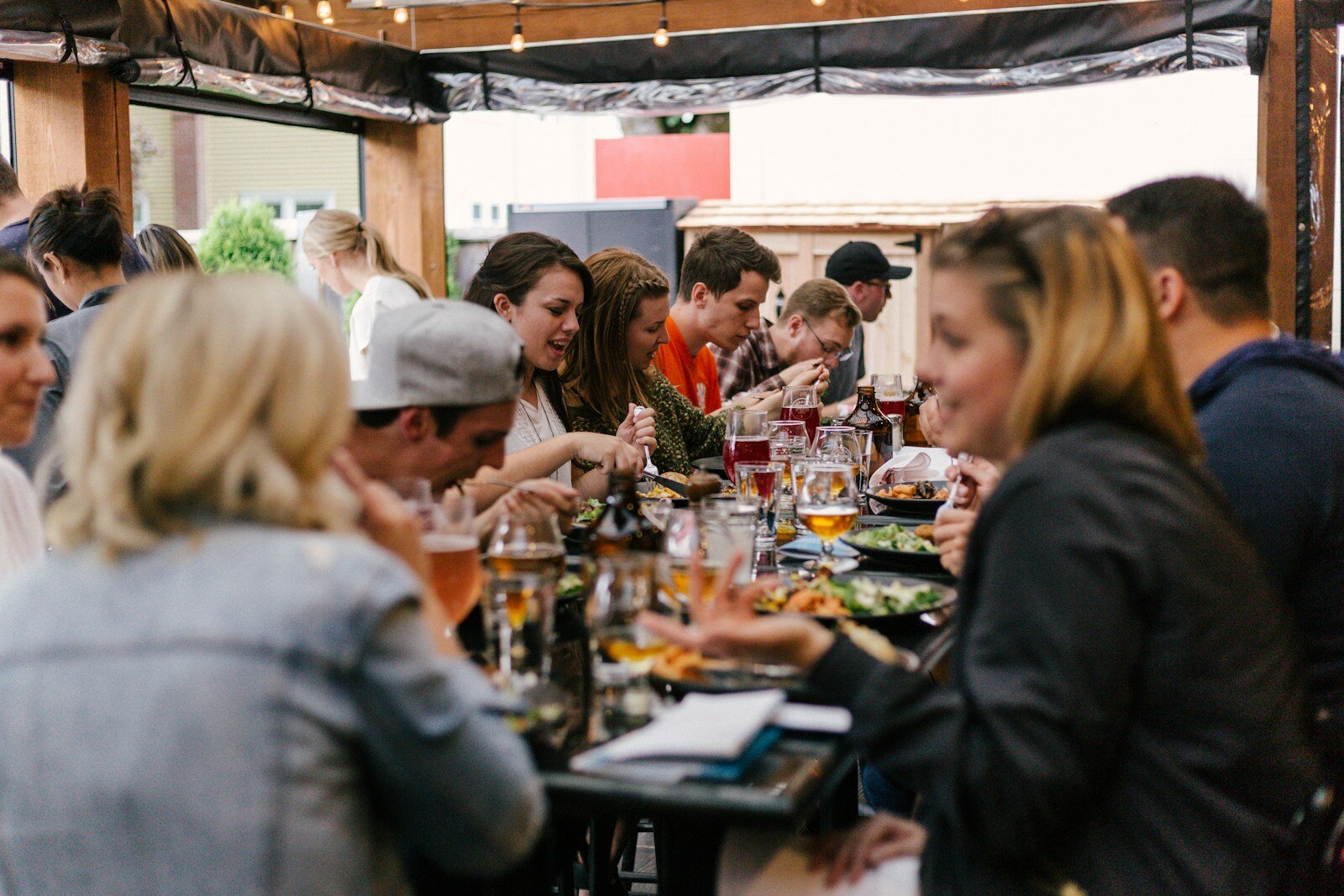 Community members networking at an event